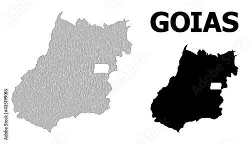 Polygonal mesh map of Goias State in high resolution. Mesh lines, triangles and dots form map of Goias State.