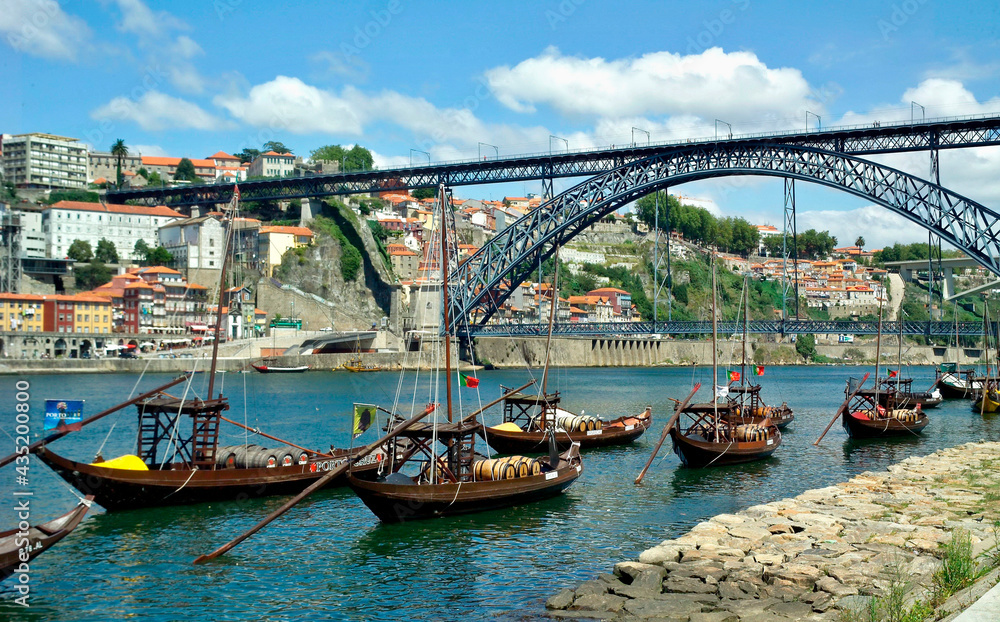 Panoramic view Porto with Douro river 