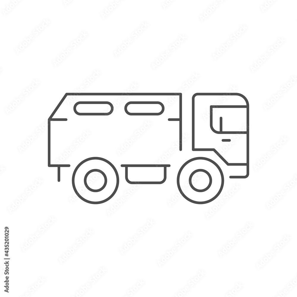 Military off road truck line icon