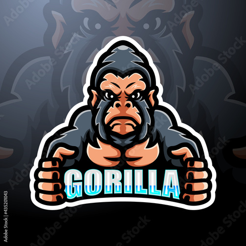Gorilla mascot esport logo design