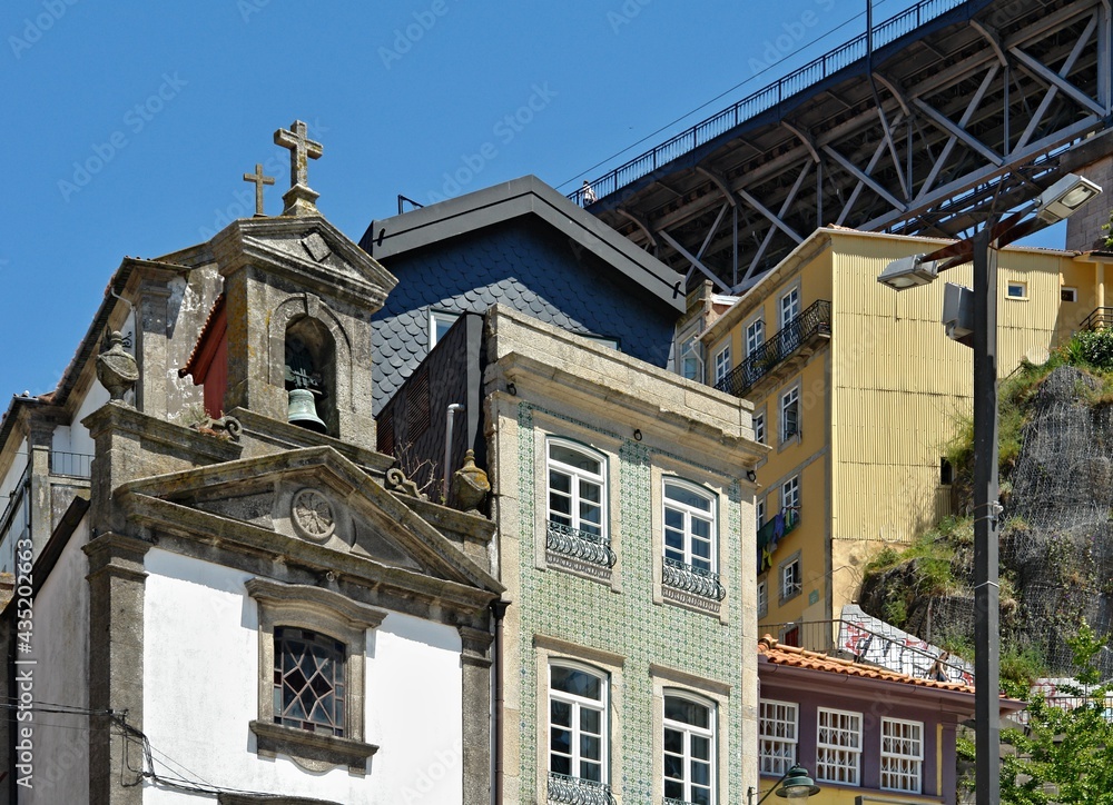 Typical colorful facades in Porto - Portugal 