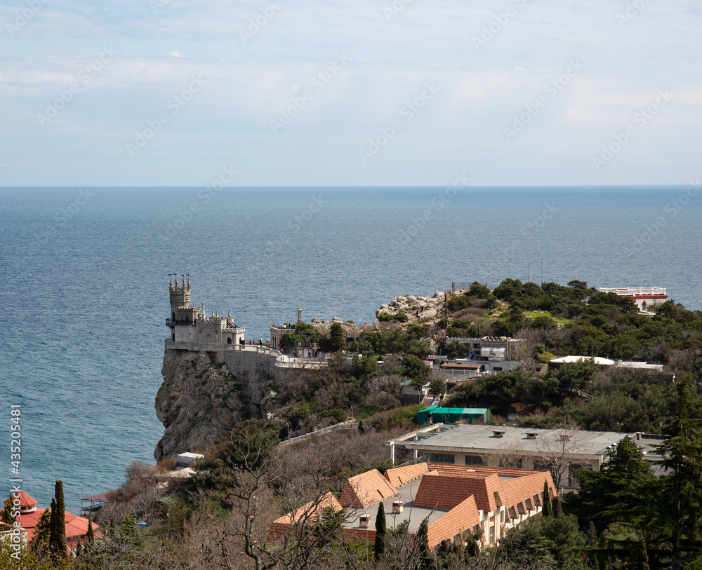 Beautiful views of the city of Yalta and attractions in the Crimea Russia in spring