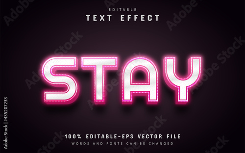 Stay text, pink neon style text effect