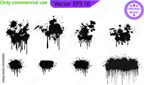 Spray painted texture. Paint splatter dots, graffiti drips and sprayed paints. Street art print, vandalism paint circle splat spot grungy silhouette. Transparent background. Spray painted drips. 