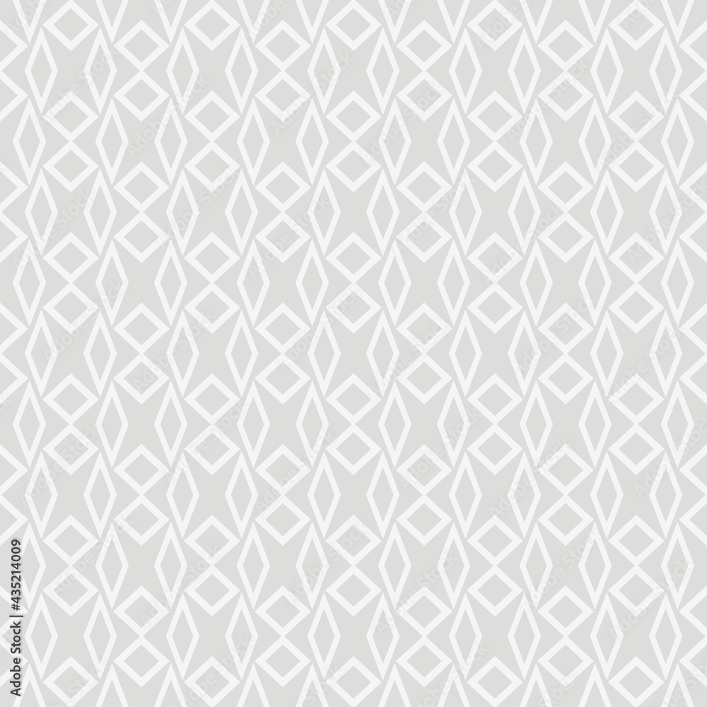 Monochrome background pattern with simple decorative ornament on a gray background, wallpaper. Seamless pattern, texture. Vector graphics