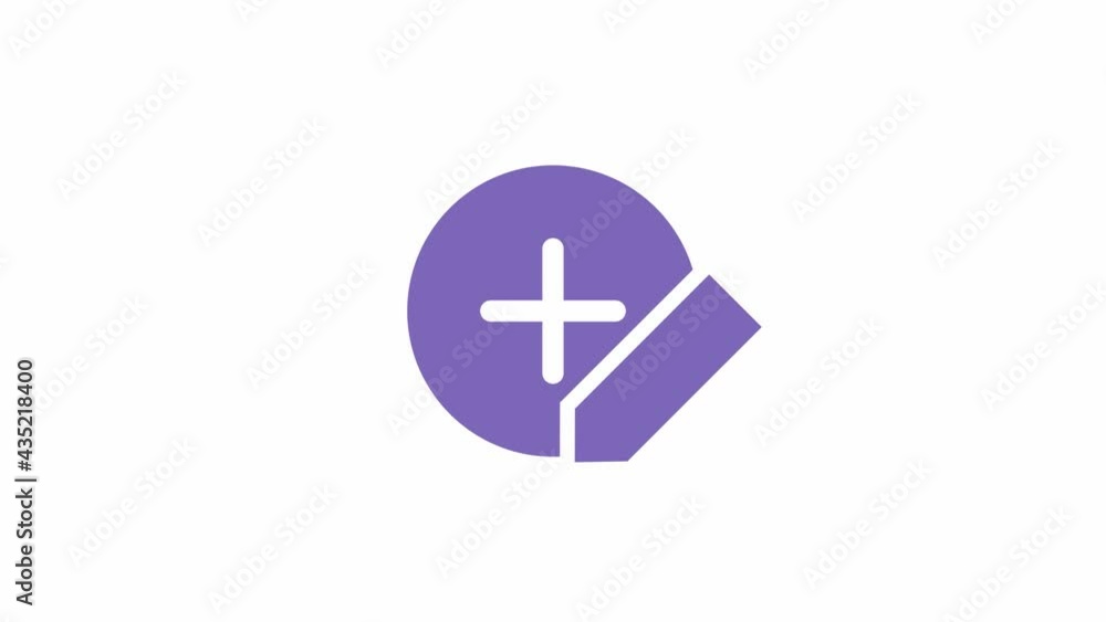 Minimalistic animated add icon with pencil. Create record conceptual 2d icon video clip. Minimalistic animated add icon with pencil. Create record conceptual 2d icon video clip.