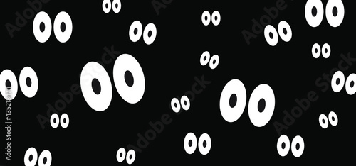 Cartoon creepy spooky eyes in the darkness. Eyes for Halloween party. Flat vector monster, spook pictogram. Eyes sparkle in the dark,