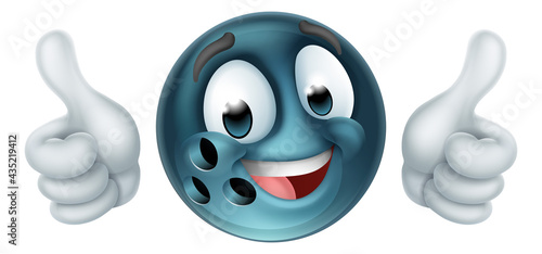 Bowling Ball Emoticon Face Emoji Cartoon Icon