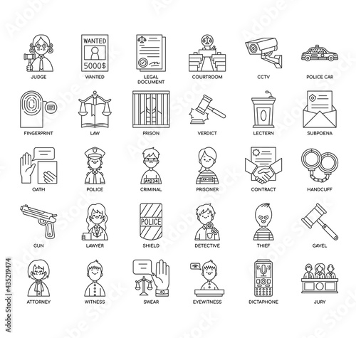 Law and Justice , Thin Line and Pixel Perfect Icons