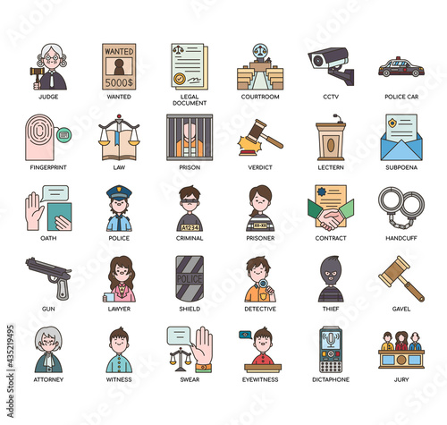 Law and Justice , Thin Line and Pixel Perfect Icons