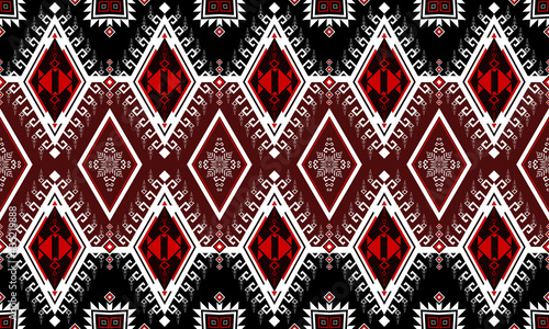 Geometric ethnic pattern embroidery .carpet,wallpaper,clothing,wrapping,batik,fabric,Vector illustration embroidery style.