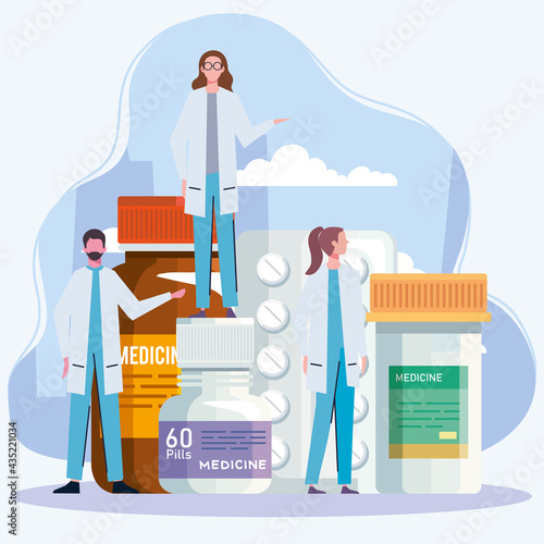 doctors with pills
