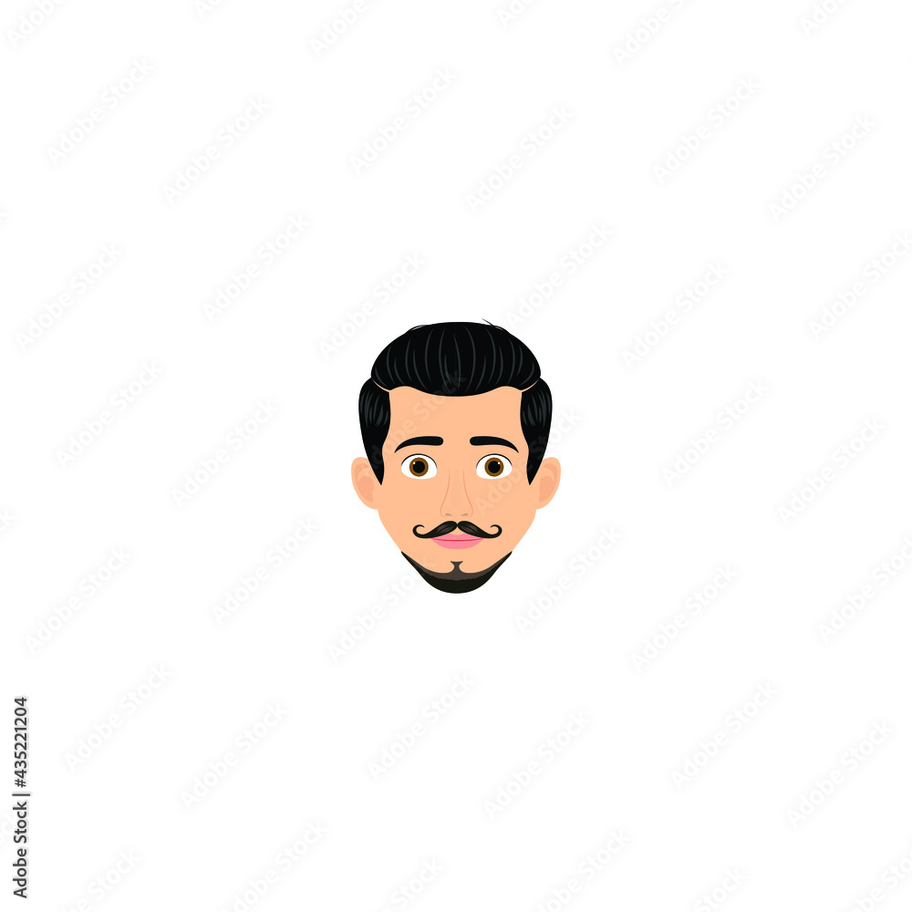 vector man face, man head avatar front side view, Man face - flat design - vector illustration vector man face, man head avatar front side view, Man face - flat design - vector illustration