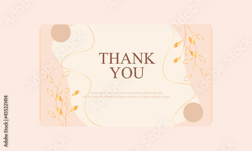 thank you card template. Greeting card with elegant aesthetic design  photo