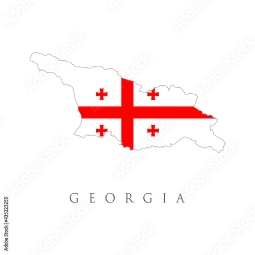 Map of The Republic of Georgia, Georgia vector map with the flag inside. Map of Tbilisi with national flag. Detailed editable map of Tbilisi. Political or geographical design vector illustration
