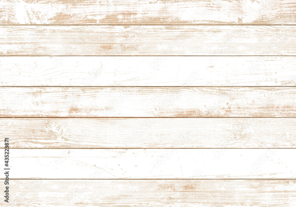 Naklejka premium ビンテージ感のある、白いウッドデッキ