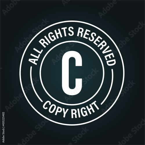 all right reserved, copy right vector icon. simple logo