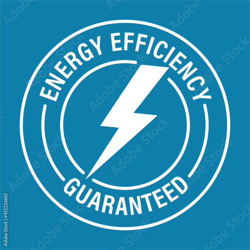 energy efficiency guaranteed vector icon, white in color