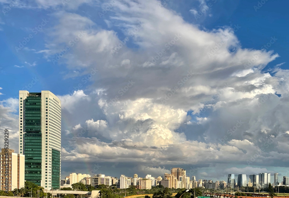 Fototapeta premium Sao Paulo city skyline and Pinheiros River