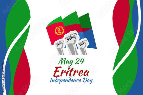 May 24, Independence Day of Eritrea  vector illustration. Suitable for greeting card, poster and banner.