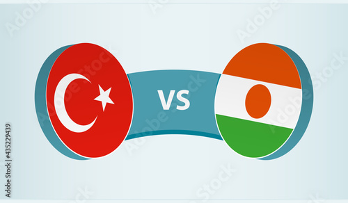 Turkey versus Niger, team sports competition concept.