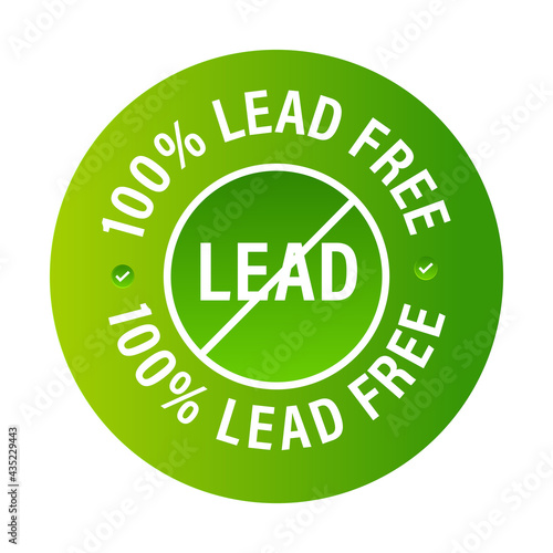 100% lead free vector icon, green in color