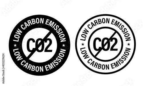 low carbon emission vector icon set, environmental friendly abstract, black in color