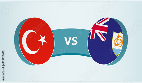 Turkey versus Anguilla, team sports competition concept.