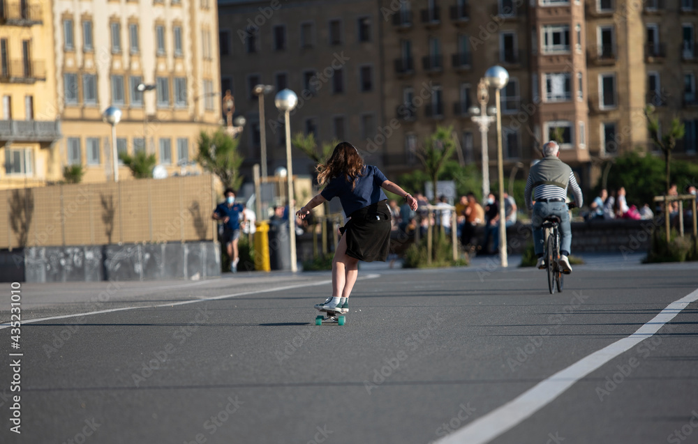 skater exercising on the street skater exercising on the street