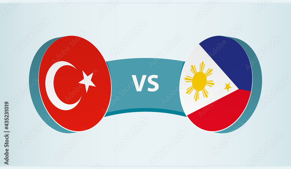 Turkey versus Philippines, team sports competition concept. Turkey versus Philippines, team sports competition concept.