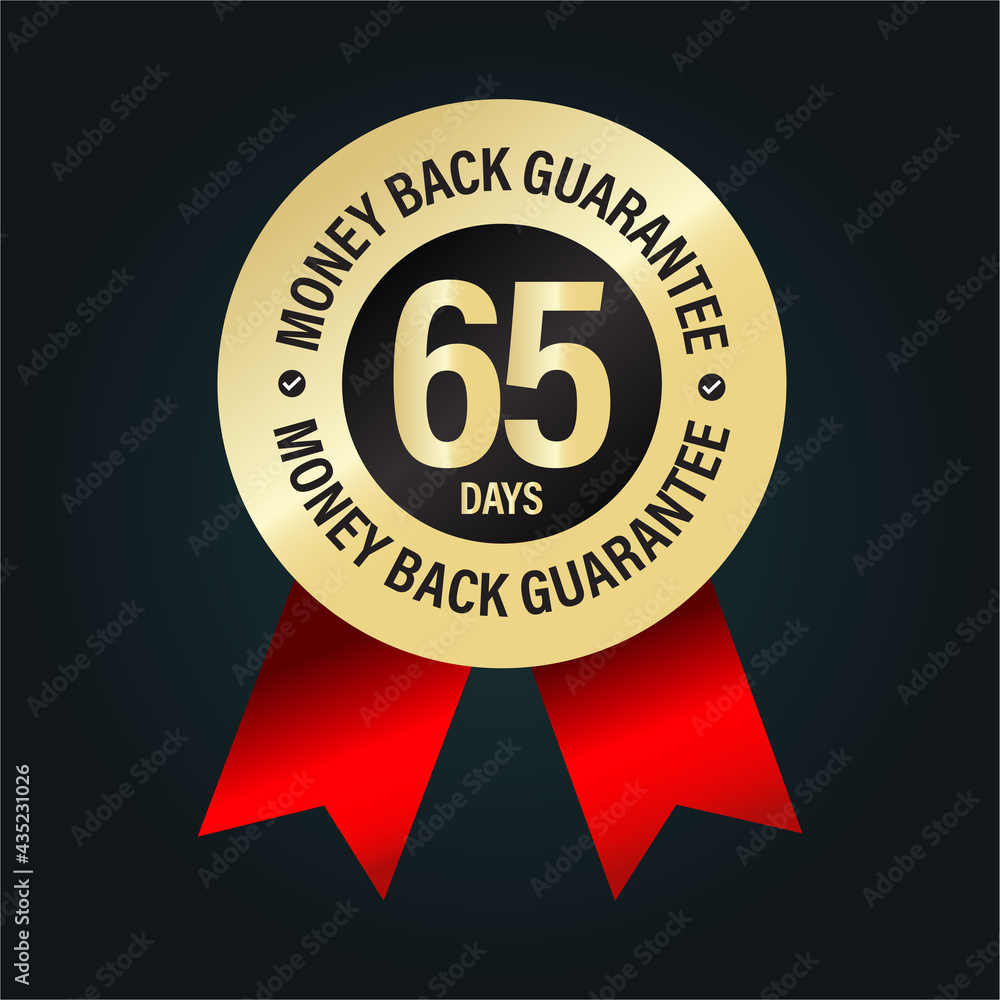 Fototapeta premium 65 days money back guarantee. premium vector stamp