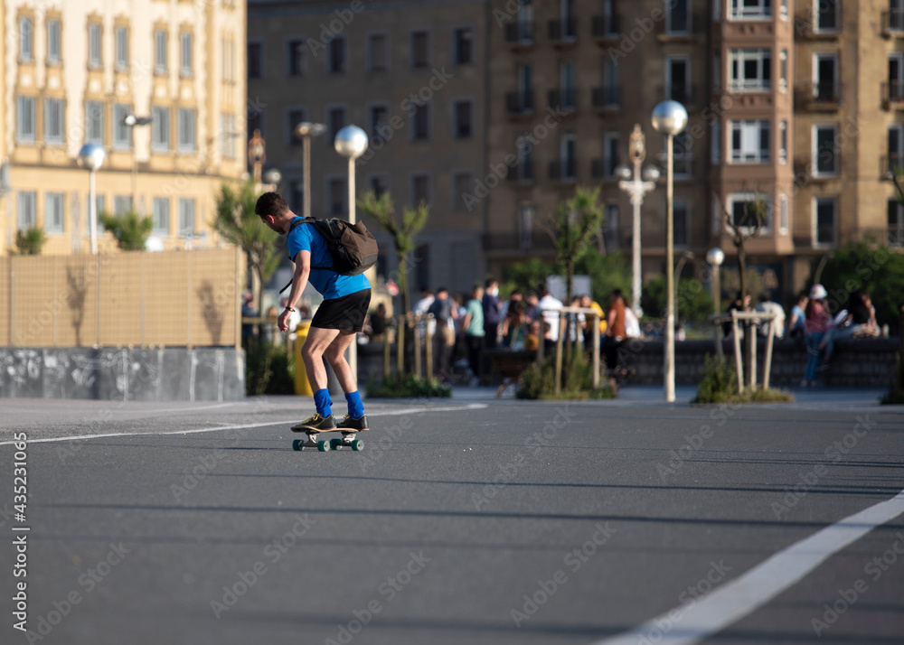 skater exercising on the street