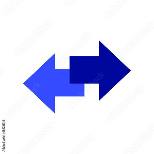 Arrow exchange icon flat design illustration