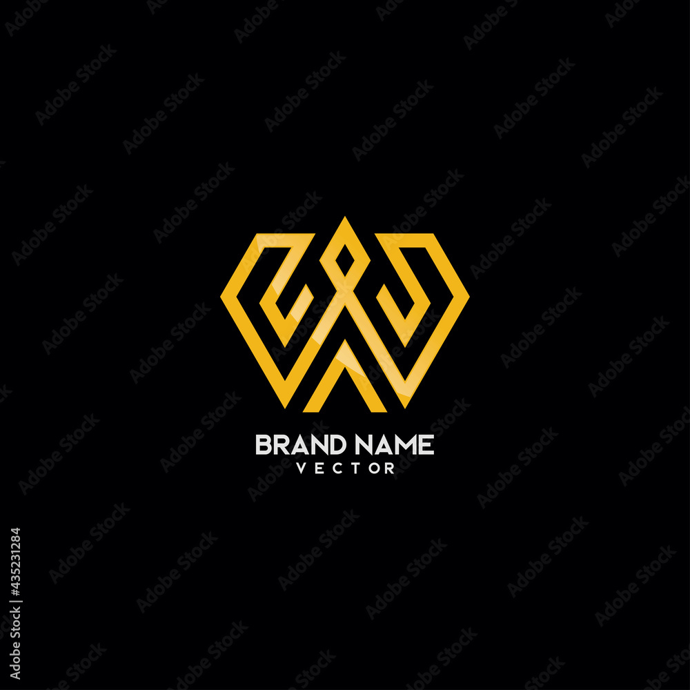 Abstract Gold Monogram W Logo Design Abstract Gold Monogram W Logo Design