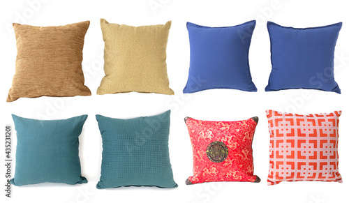 Yellow , Navy blue , Green , Red Cushions 