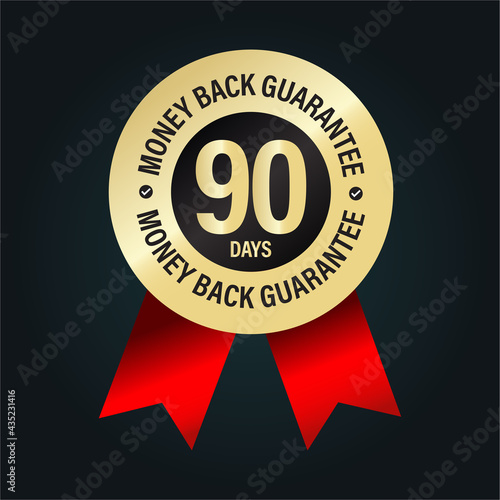 90 days money back guarantee isolated on dark background