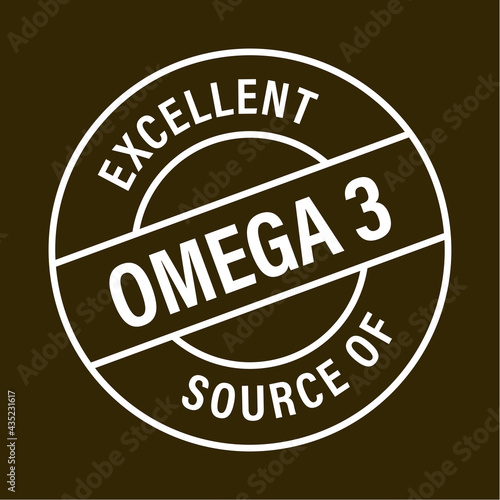 excellent source of omega 3 vector icon isolated on dark background