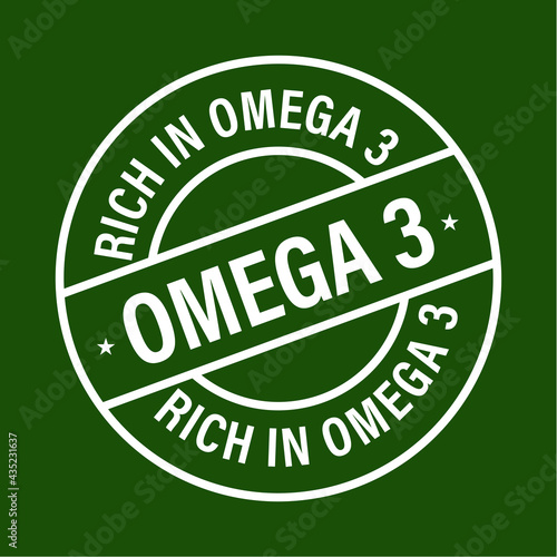 rich in omega 3 fatty acids vector icon isolated on green background