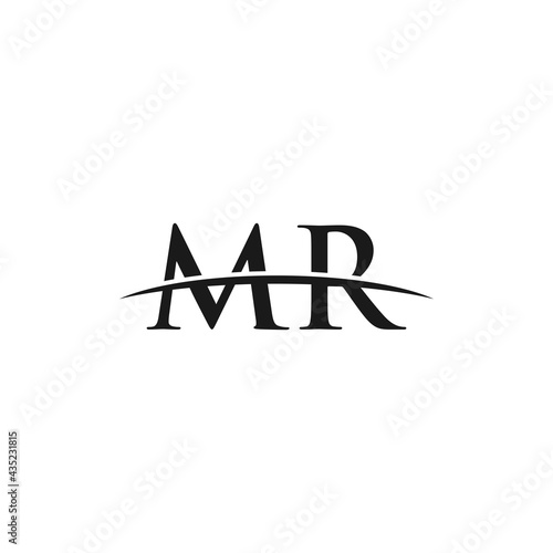 MR initial swoosh horizon, company logo design inspiration