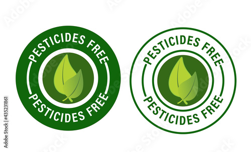 pesticides free vector icon with leafs. organic product abstract