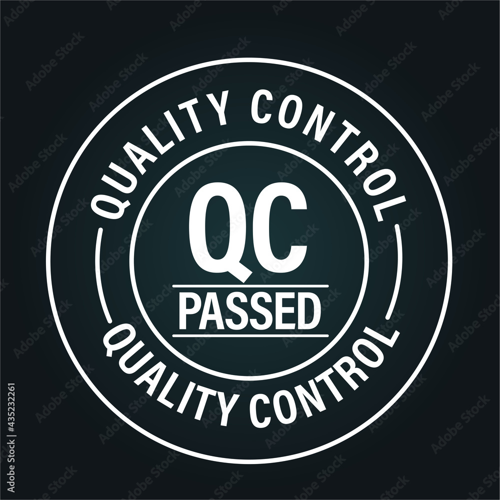 quality control passed vector icon, quality control checked and approved