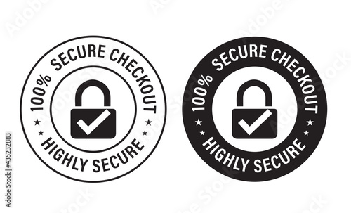 safe online shopping abstract, highly secure, 100% secure checkout vector icon set