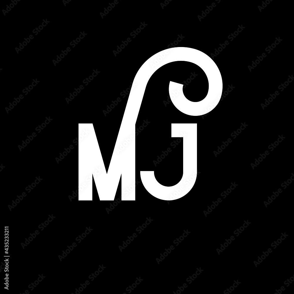 MJ Letter Logo Design. Initial letters MJ logo icon. Abstract letter MJ