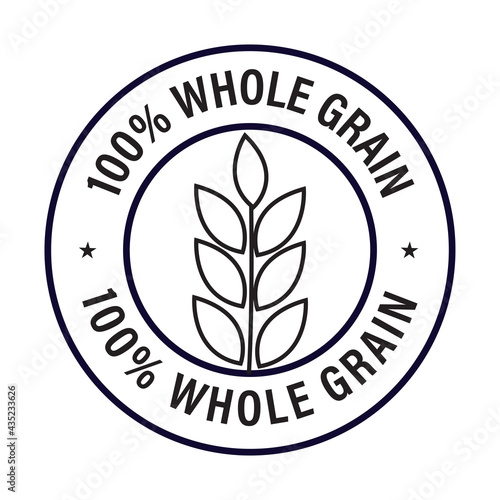 100% whole grain vector icon isolated on white background.