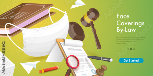 3D Vector Conceptual Illustration of Mandatory Face Coverings By-Law, No Face mask No Service