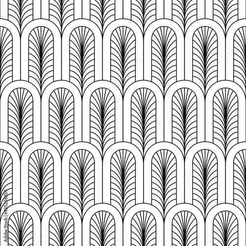 Seamless art deco palmette pattern design