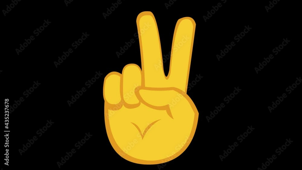 Loop animation of a hand making a gesture of love and peace with a transparent background Loop animation of a hand making a gesture of love and peace with a transparent background