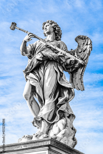 Statue of an Angel with the Sponge by  Antonio Giorgetti on Sant'Angelo Bridge, Rome, Italy