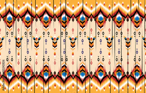 Ikat geometric folklore ornament. Tribal ethnic vector texture. 
Seamless striped pattern in Aztec style. Figure tribal embroidery. 
Indian, Scandinavian, Gypsy, Mexican, folk pattern.
