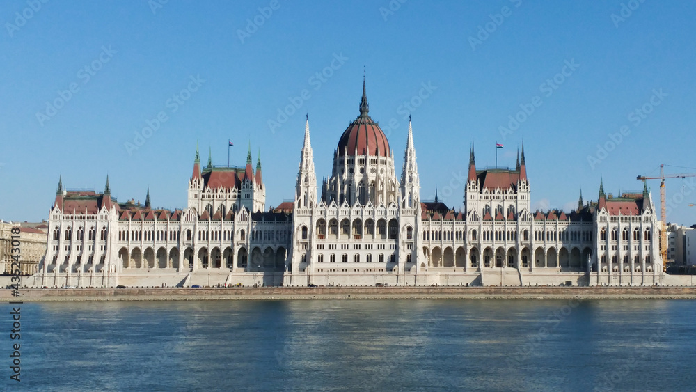 Day Frontal view Hungarian Parliament Building - January 2018